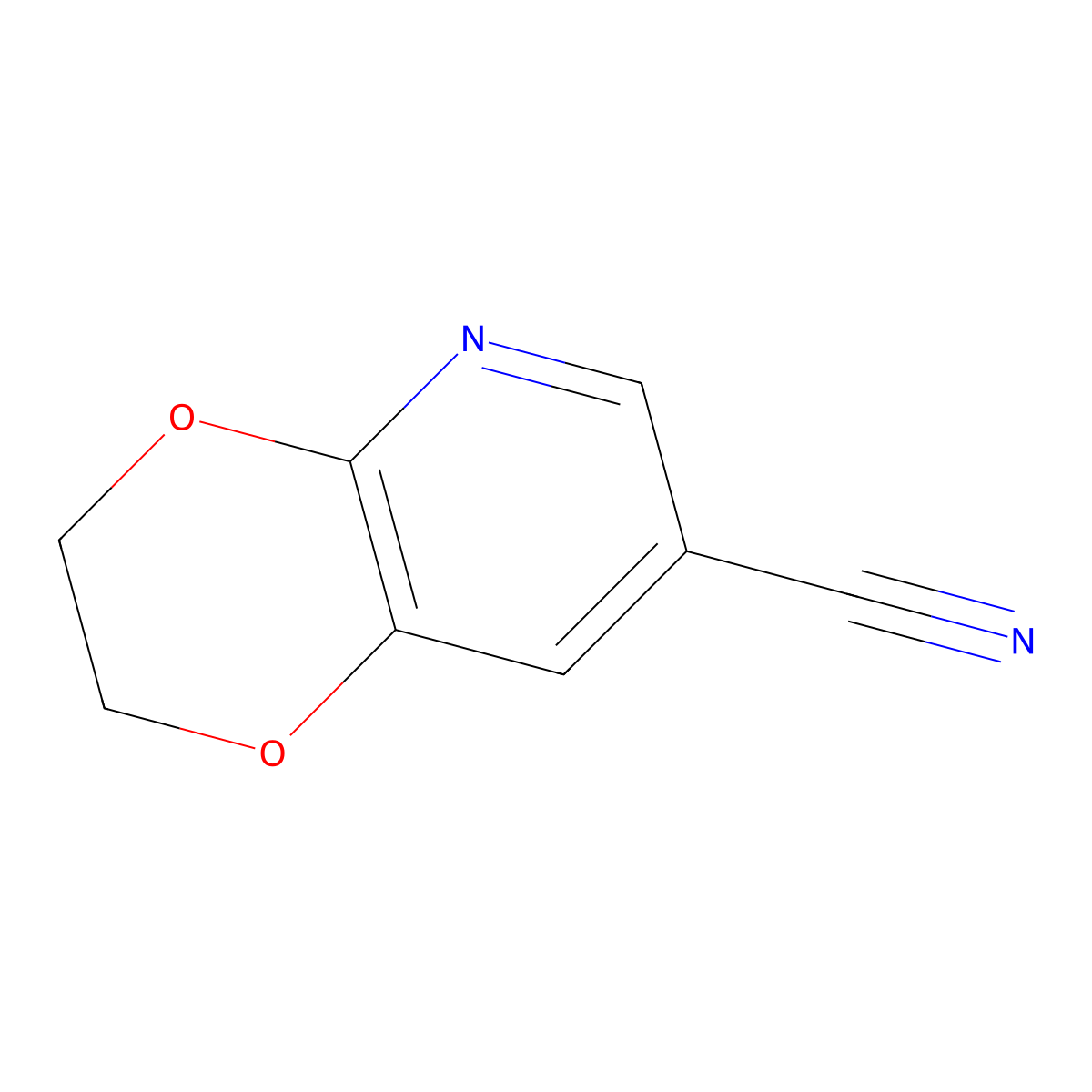 2,3-Dihydro-[1,4]dioxino[2,3-b]pyridine-7-carbonitrile molecular structure, CAS 1261365-28-9