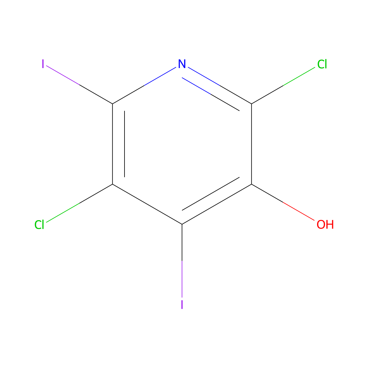 2,5-Dichloro-4,6-diiodopyridin-3-ol molecular structure, CAS 1261365-34-7