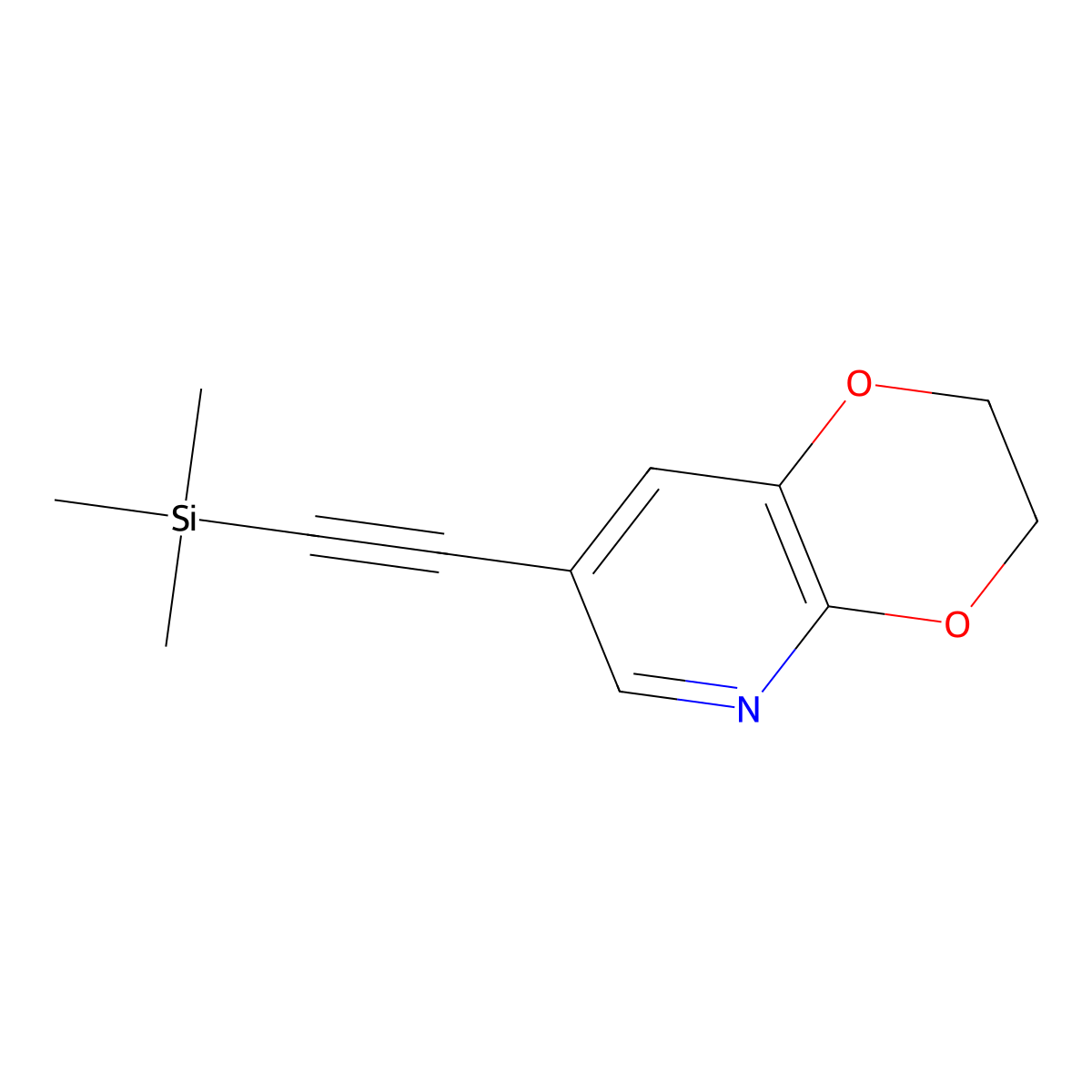 7-((Trimethylsilyl)ethynyl)-2,3-dihydro-[1,4]dioxino[2,3-b]pyridine molecular structure, CAS 1261365-41-6