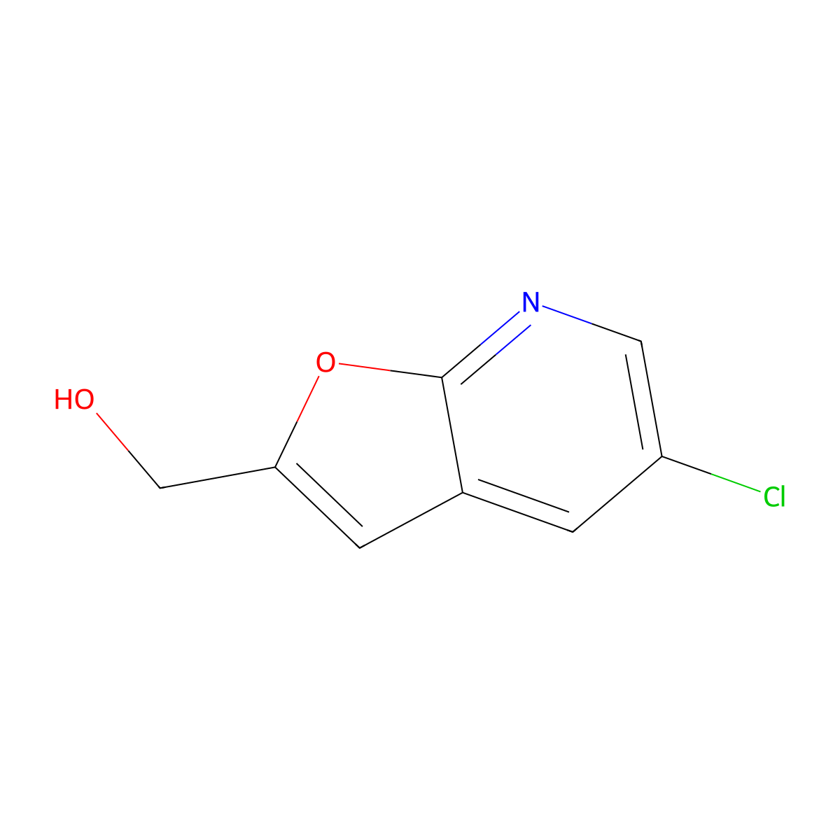 (5-Chlorofuro[2,3-b]pyridin-2-yl)methanol molecular structure, CAS 1261365-42-7
