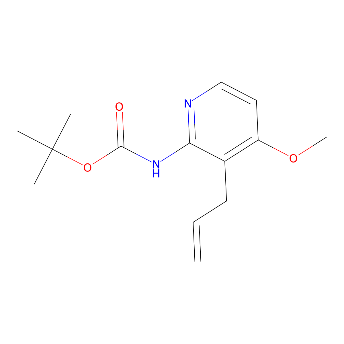 tert-Butyl (3-allyl-4-methoxypyridin-2-yl)-carbamate molecular structure, CAS 1261365-49-4