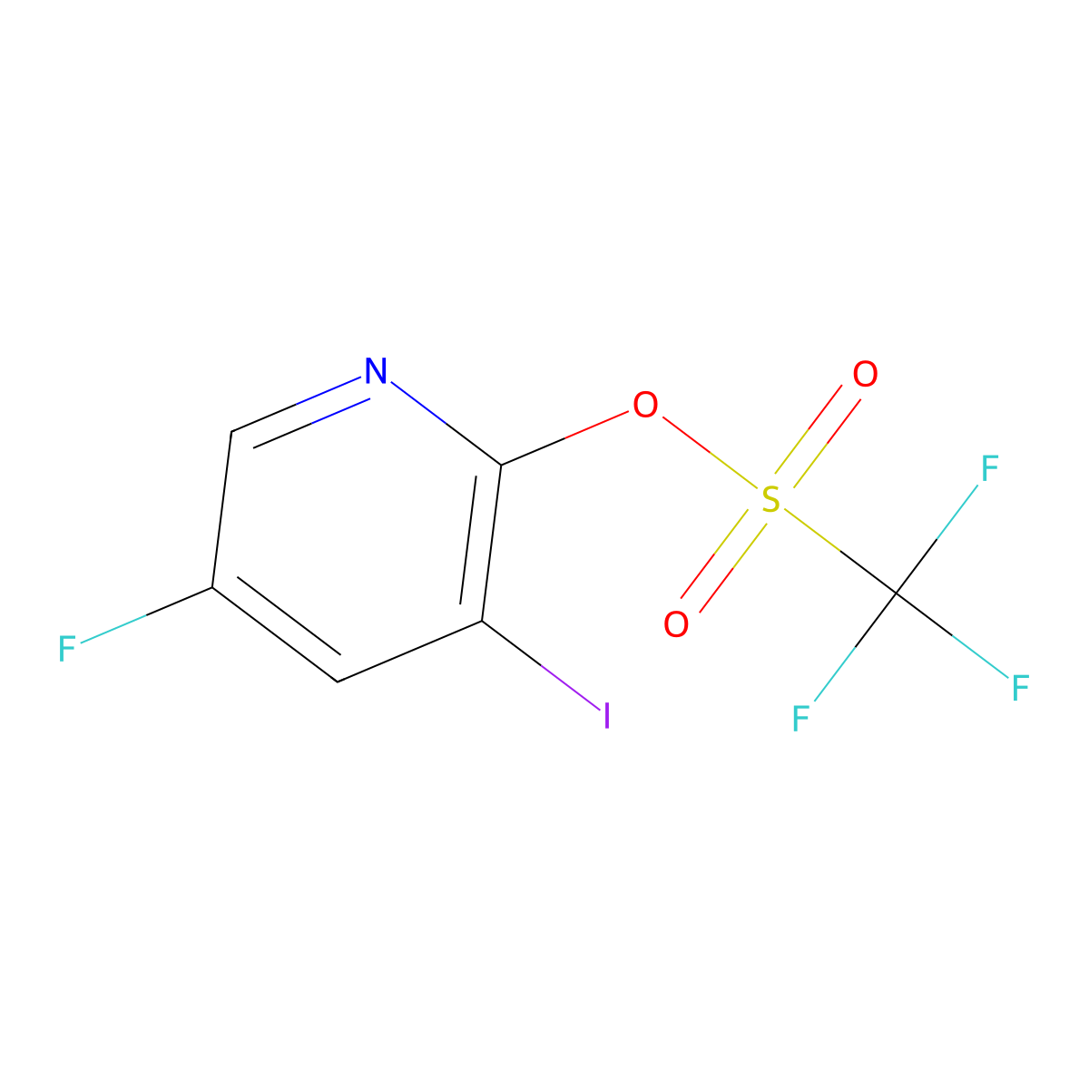 5-Fluoro-3-iodopyridin-2-yl trifluoromethanesulfonate molecular structure, CAS 1261365-53-0
