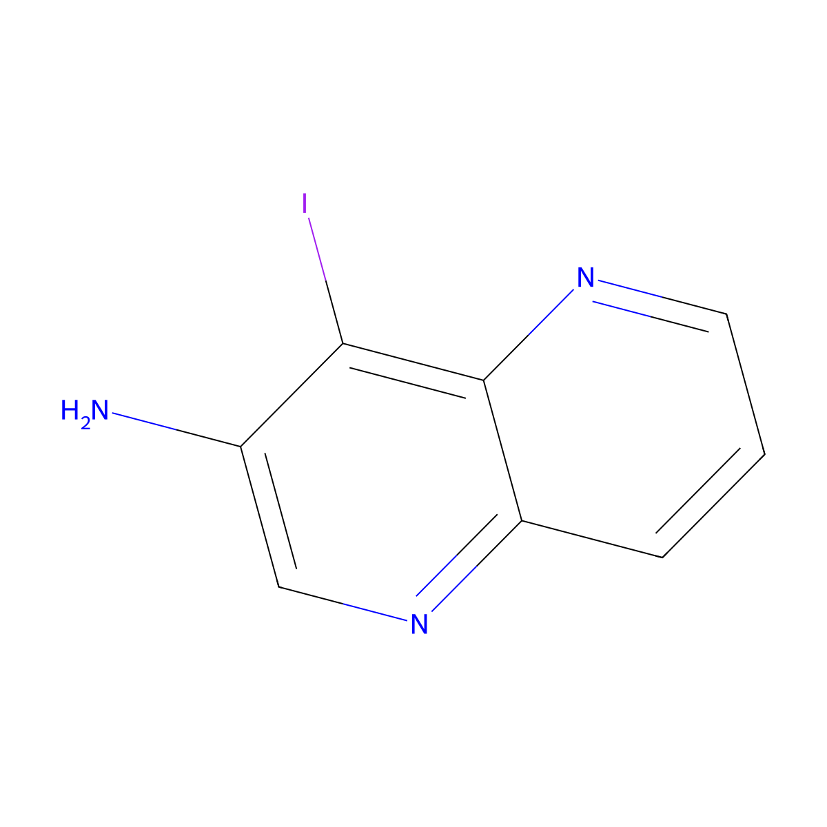 4-Iodo-1,5-naphthyridin-3-amine molecular structure, CAS 1261365-55-2