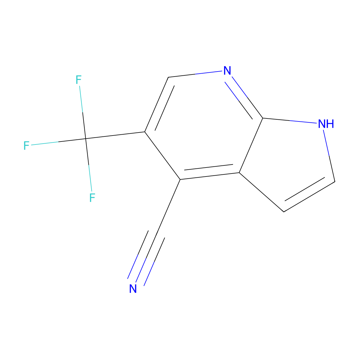 5-(Trifluoromethyl)-1H-pyrrolo[2,3-b]pyridine-4-carbonitrile molecular structure, CAS 1261365-58-5