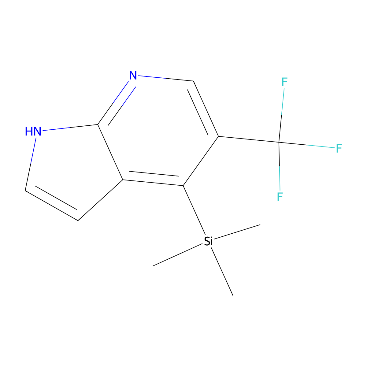 5-(Trifluoromethyl)-4-(trimethylsilyl)-1H-pyrrolo[2,3-b]pyridine molecular structure, CAS 1261365-59-6