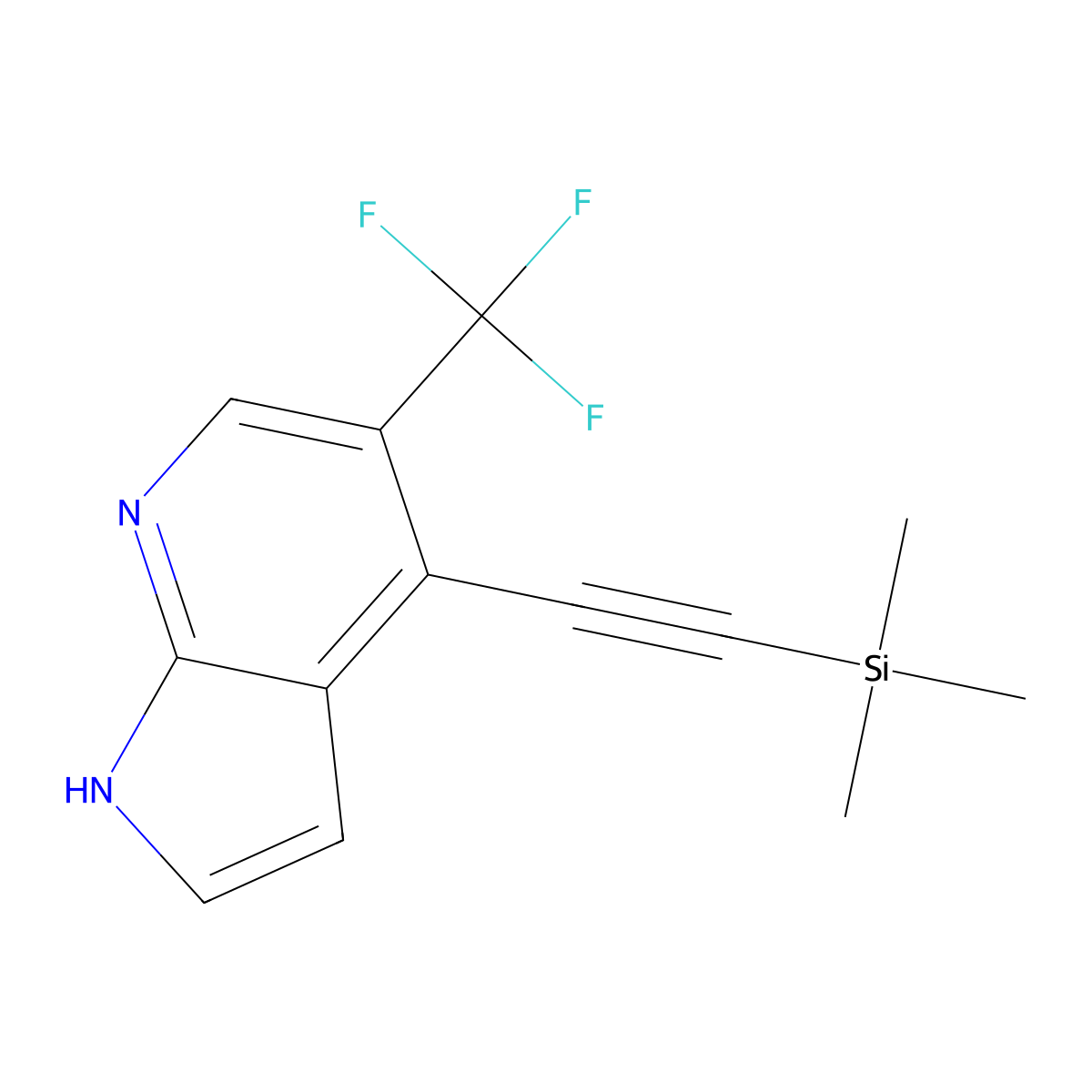 5-(Trifluoromethyl)-4-((trimethylsilyl)ethynyl)-1H-pyrrolo[2,3-b]pyridine molecular structure, CAS 1261365-60-9