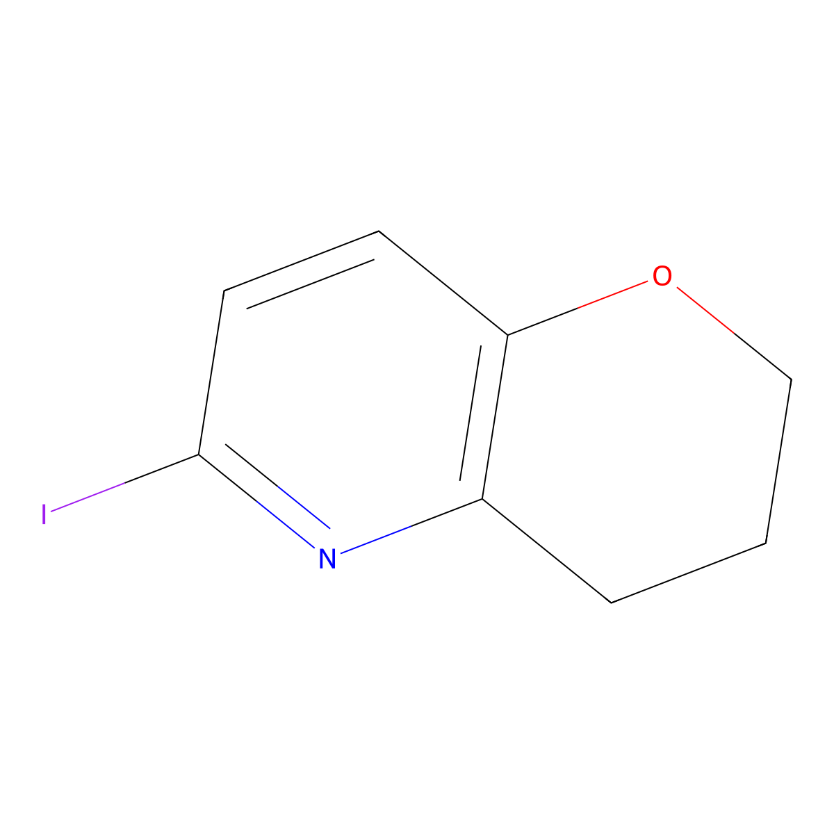 6-Iodo-3,4-dihydro-2H-pyrano[3,2-b]pyridine molecular structure, CAS 1261365-61-0