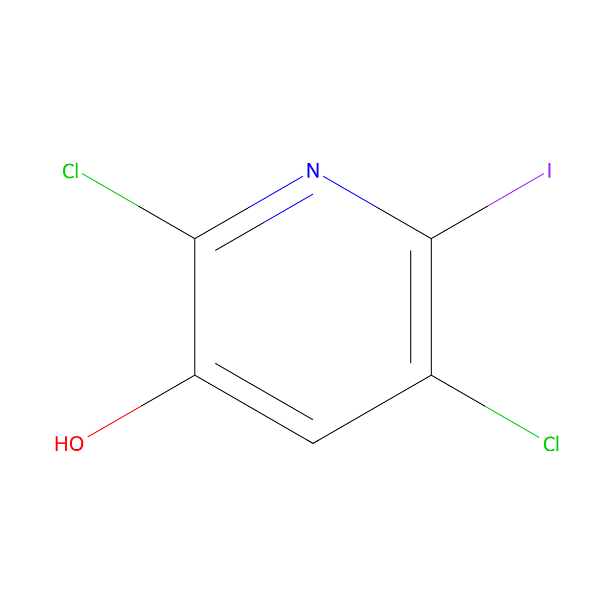 2,5-Dichloro-6-iodopyridin-3-ol molecular structure, CAS 1261365-62-1