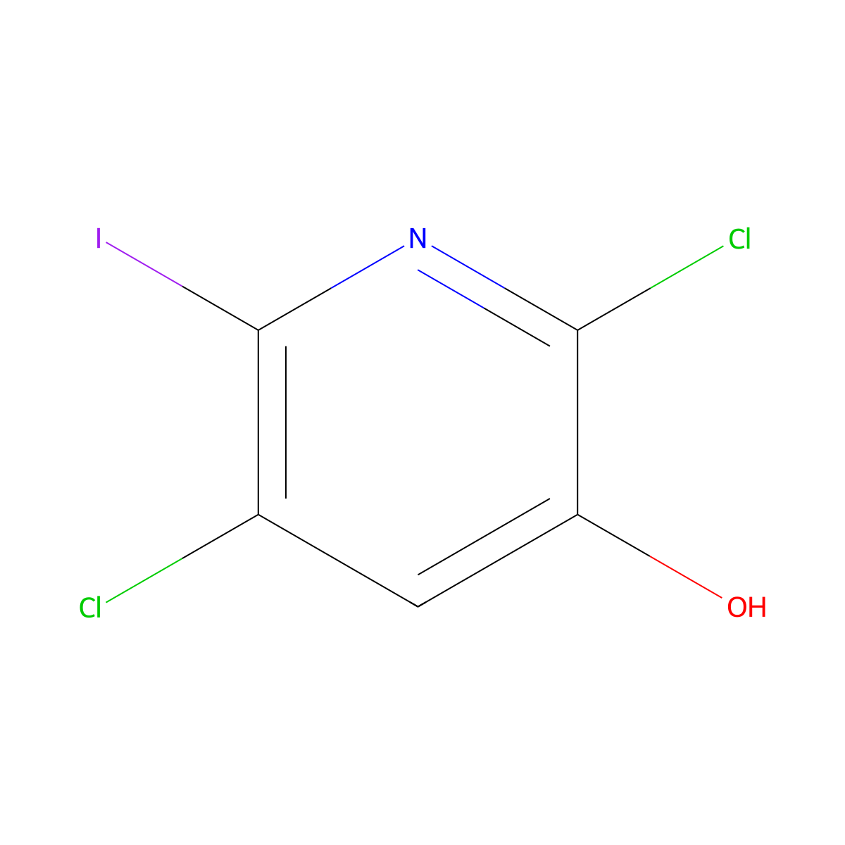 2,5-Dichloro-6-iodopyridin-3-ol molecular structure, CAS 1261365-62-1