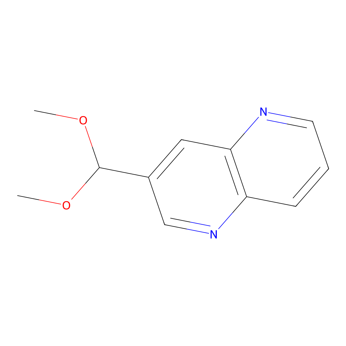 3-(Dimethoxymethyl)-1,5-naphthyridine molecular structure, CAS 1261365-66-5