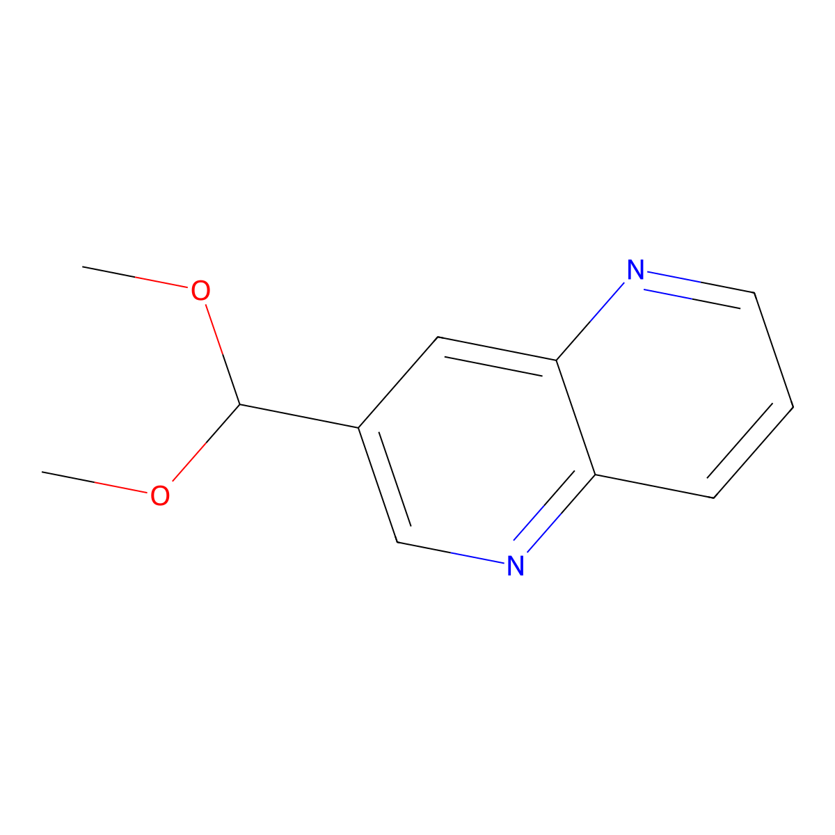 3-(Dimethoxymethyl)-1,5-naphthyridine molecular structure, CAS 1261365-66-5