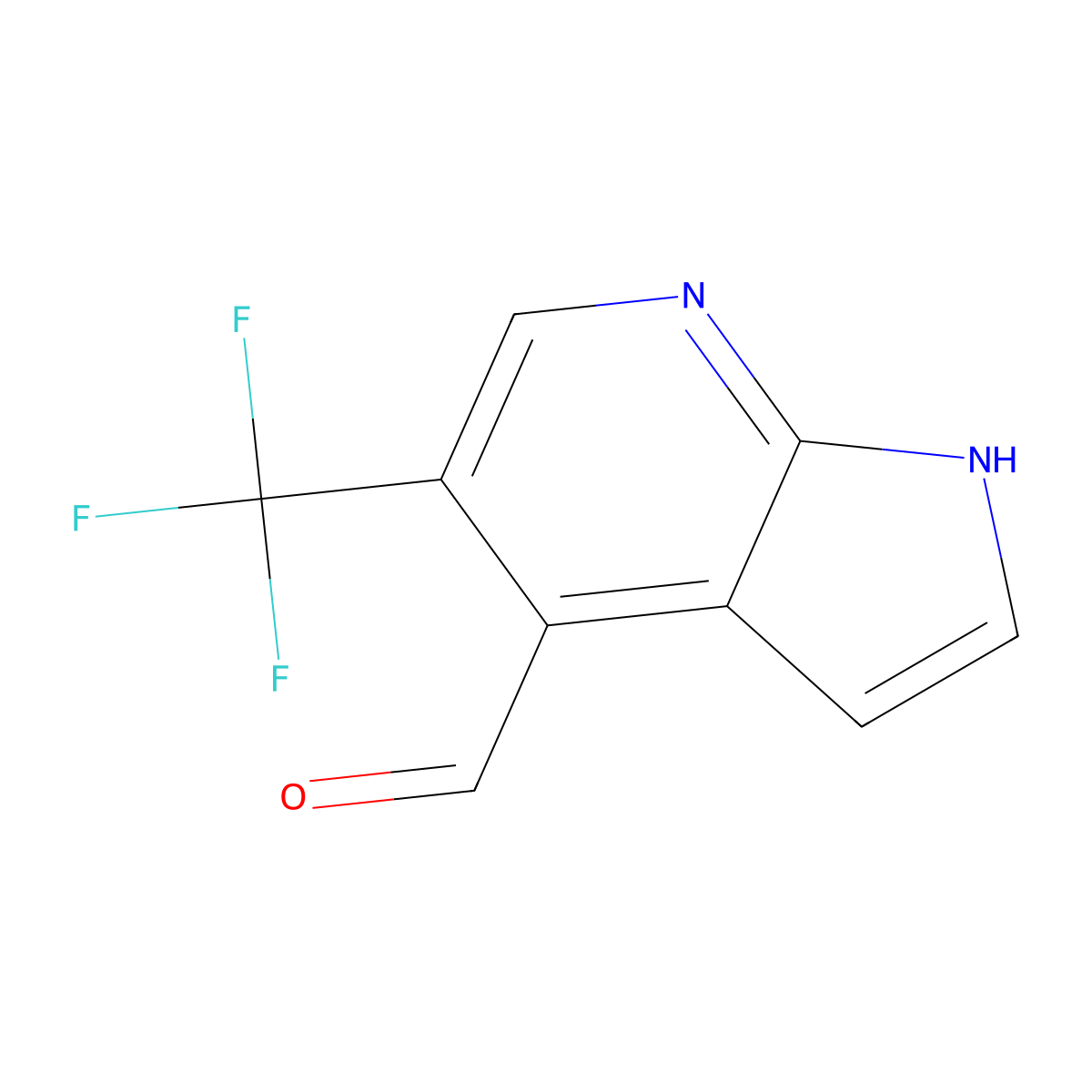 5-(Trifluoromethyl)-1H-pyrrolo[2,3-b]pyridine-4-carbaldehyde molecular structure, CAS 1261365-68-7