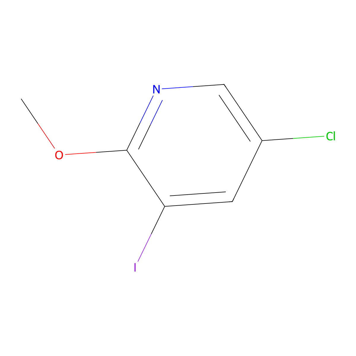 5-Chloro-3-iodo-2-methoxypyridine molecular structure, CAS 1261365-72-3