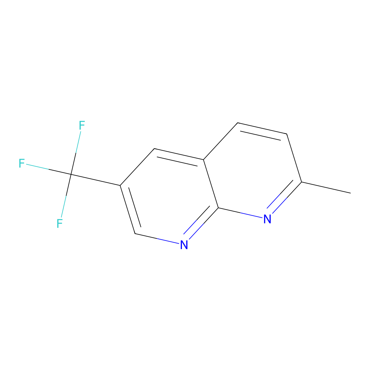 2-Methyl-6-(trifluoromethyl)-1,8-naphthyridine molecular structure, CAS 1261365-74-5