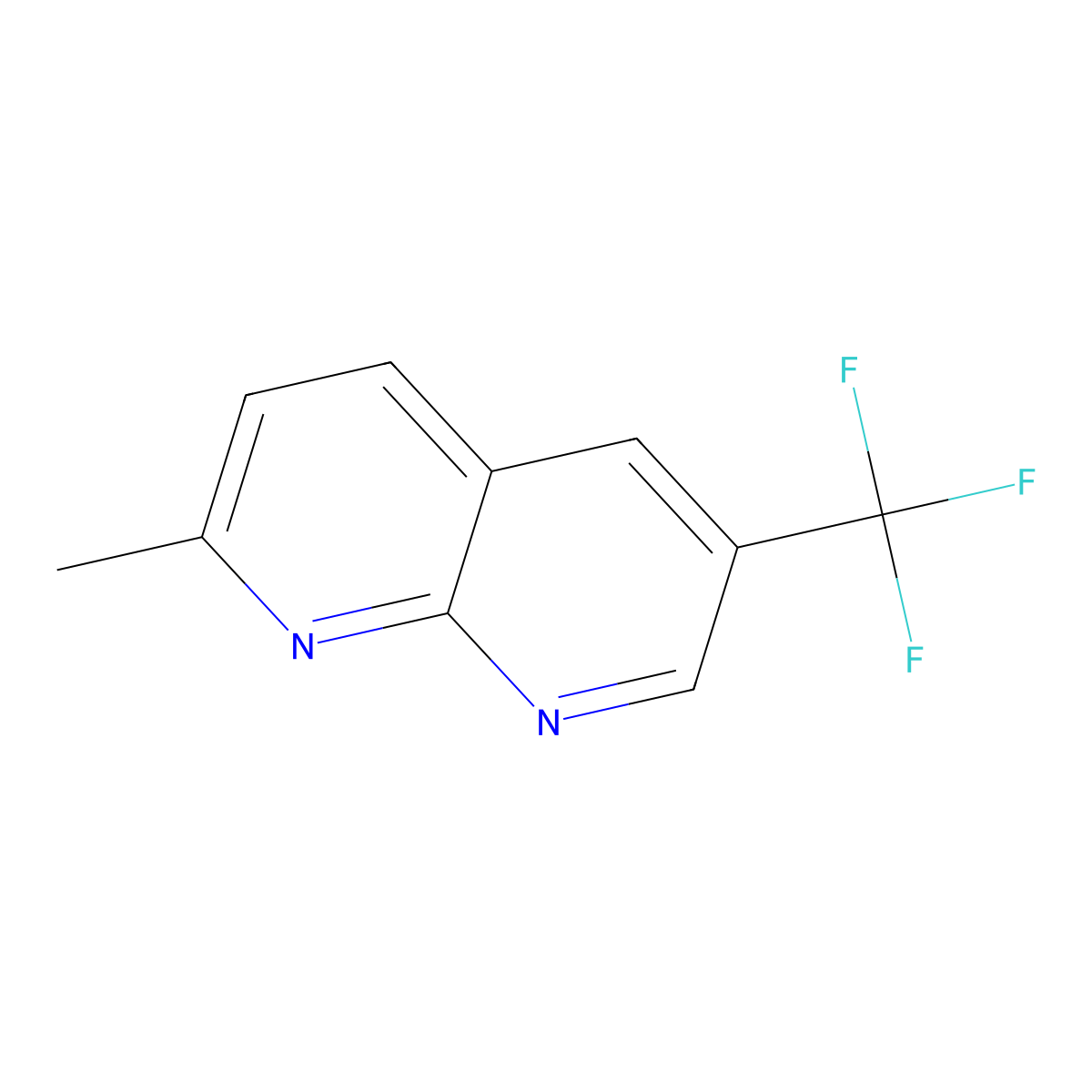 2-Methyl-6-(trifluoromethyl)-1,8-naphthyridine molecular structure, CAS 1261365-74-5