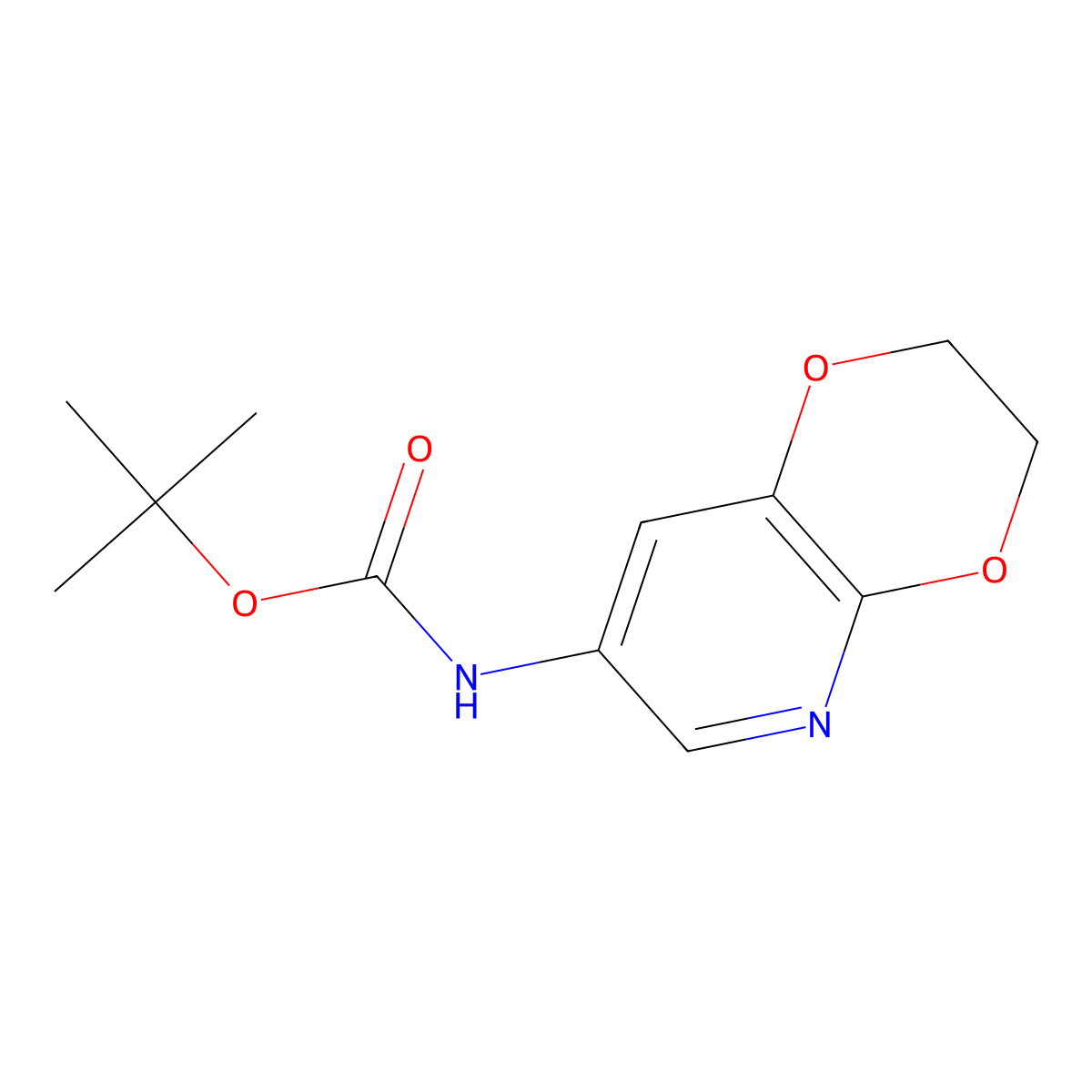 tert-Butyl (2,3-dihydro-[1,4]dioxino[2,3-b]pyridin-7-yl)carbamate molecular structure, CAS 1261365-75-6