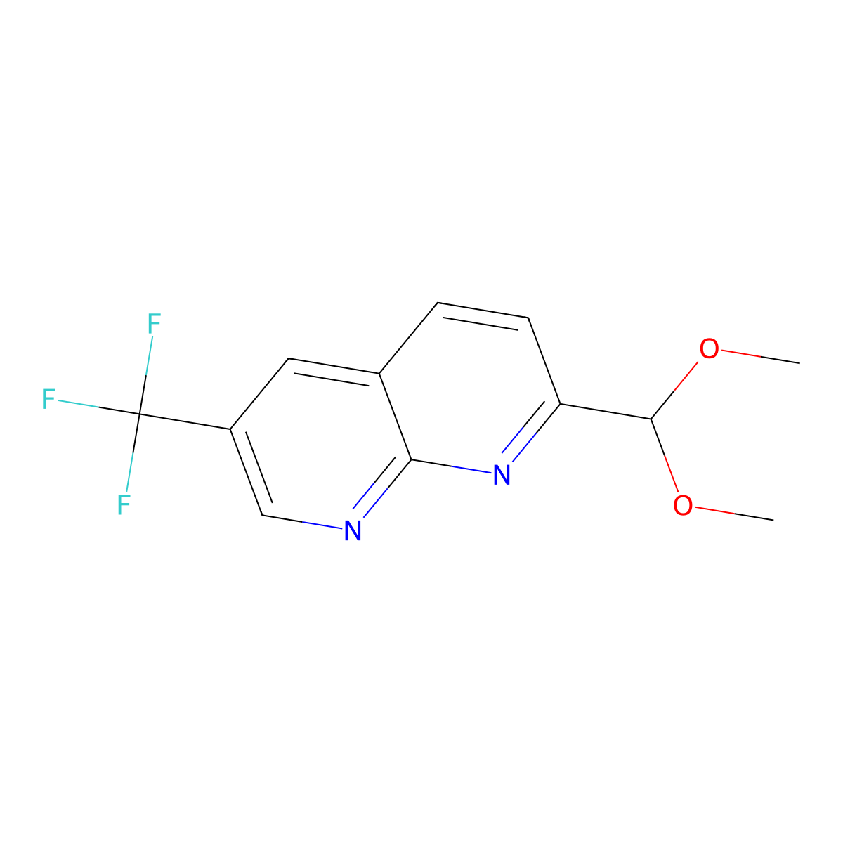 2-(Dimethoxymethyl)-6-(trifluoromethyl)-1,8-naphthyridine molecular structure, CAS 1261365-78-9