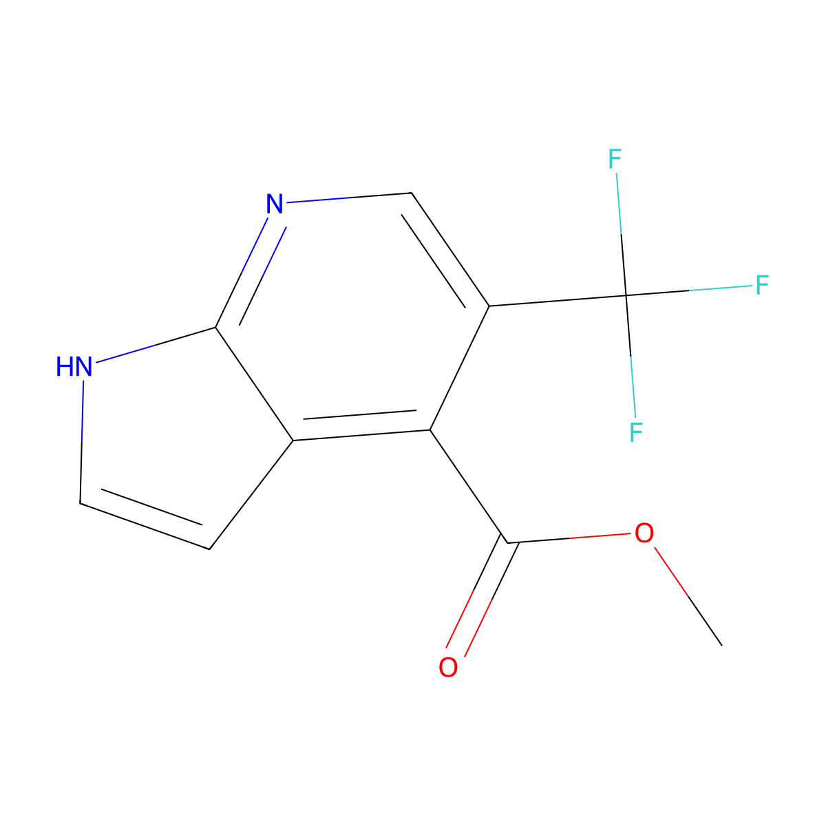 Methyl 5-(trifluoromethyl)-1H-pyrrolo[2,3-b]pyridine-4-carboxylate molecular structure, CAS 1261365-80-3
