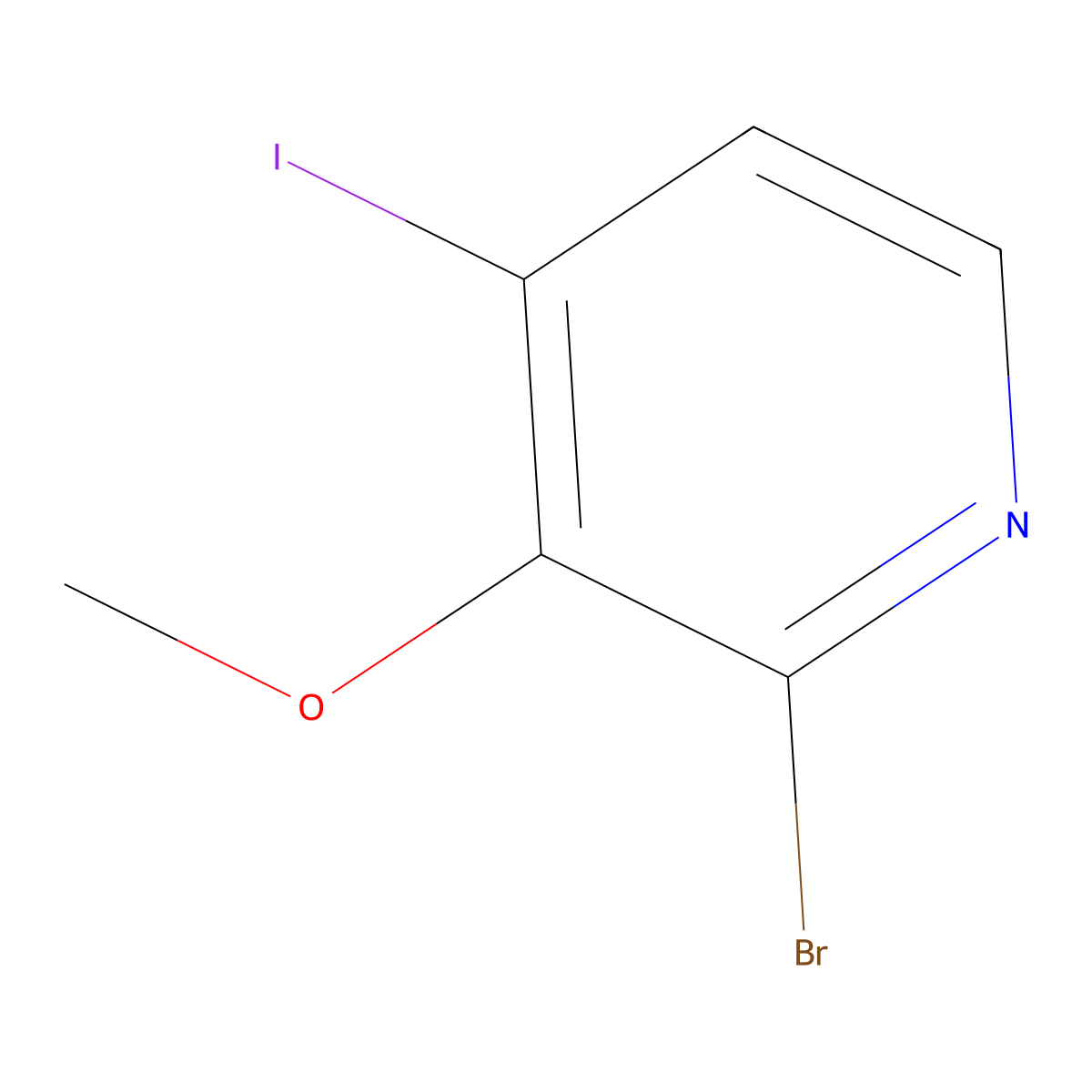 2-Bromo-4-iodo-3-methoxypyridine molecular structure, CAS 1261365-82-5