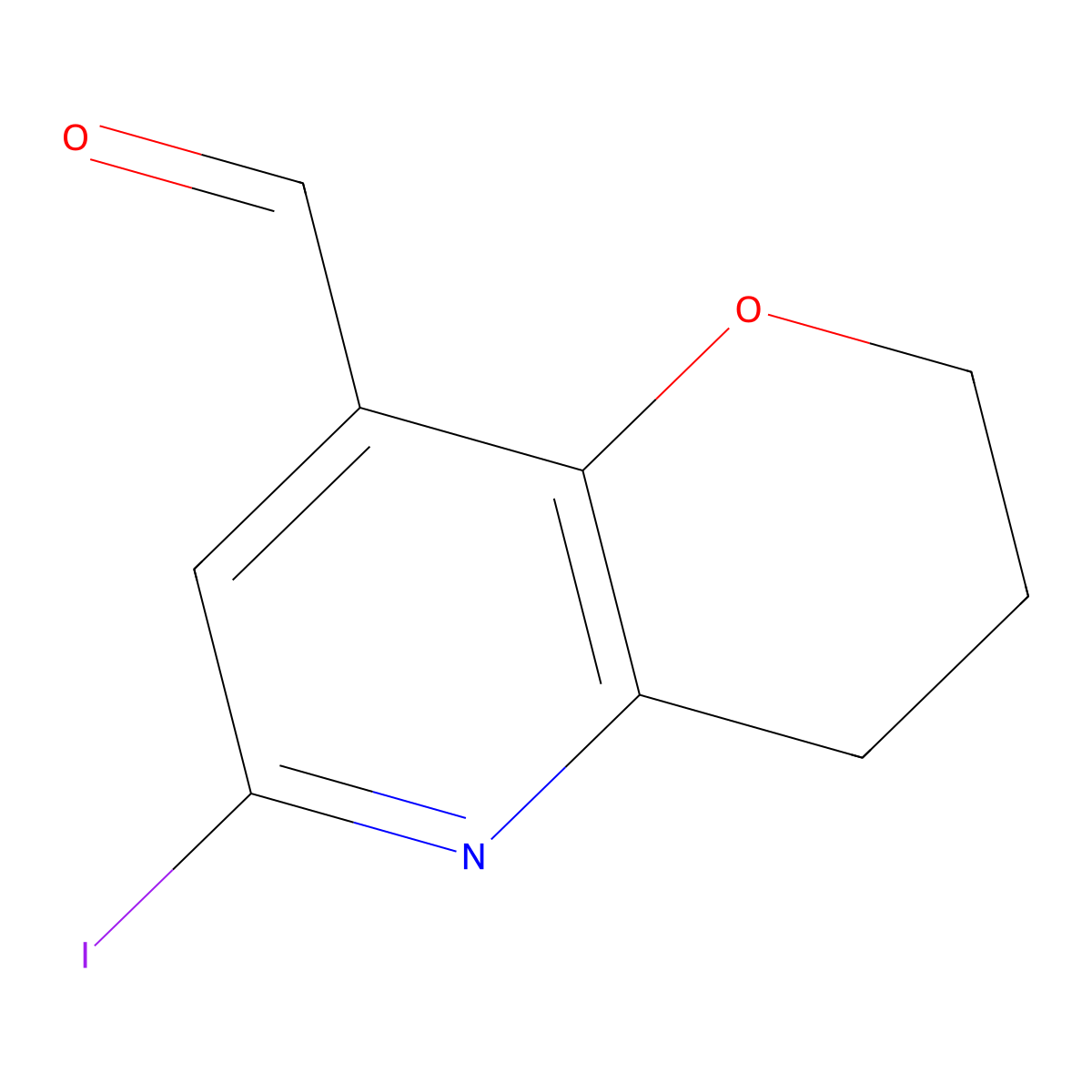 6-Iodo-3,4-dihydro-2H-pyrano[3,2-b]pyridine-8-carbaldehyde molecular structure, CAS 1261365-84-7