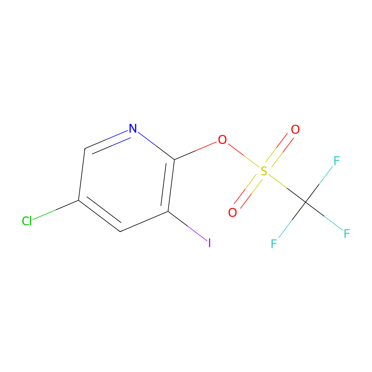 5-Chloro-3-iodopyridin-2-yl trifluoromethanesulfonate molecular structure, CAS 1261365-87-0