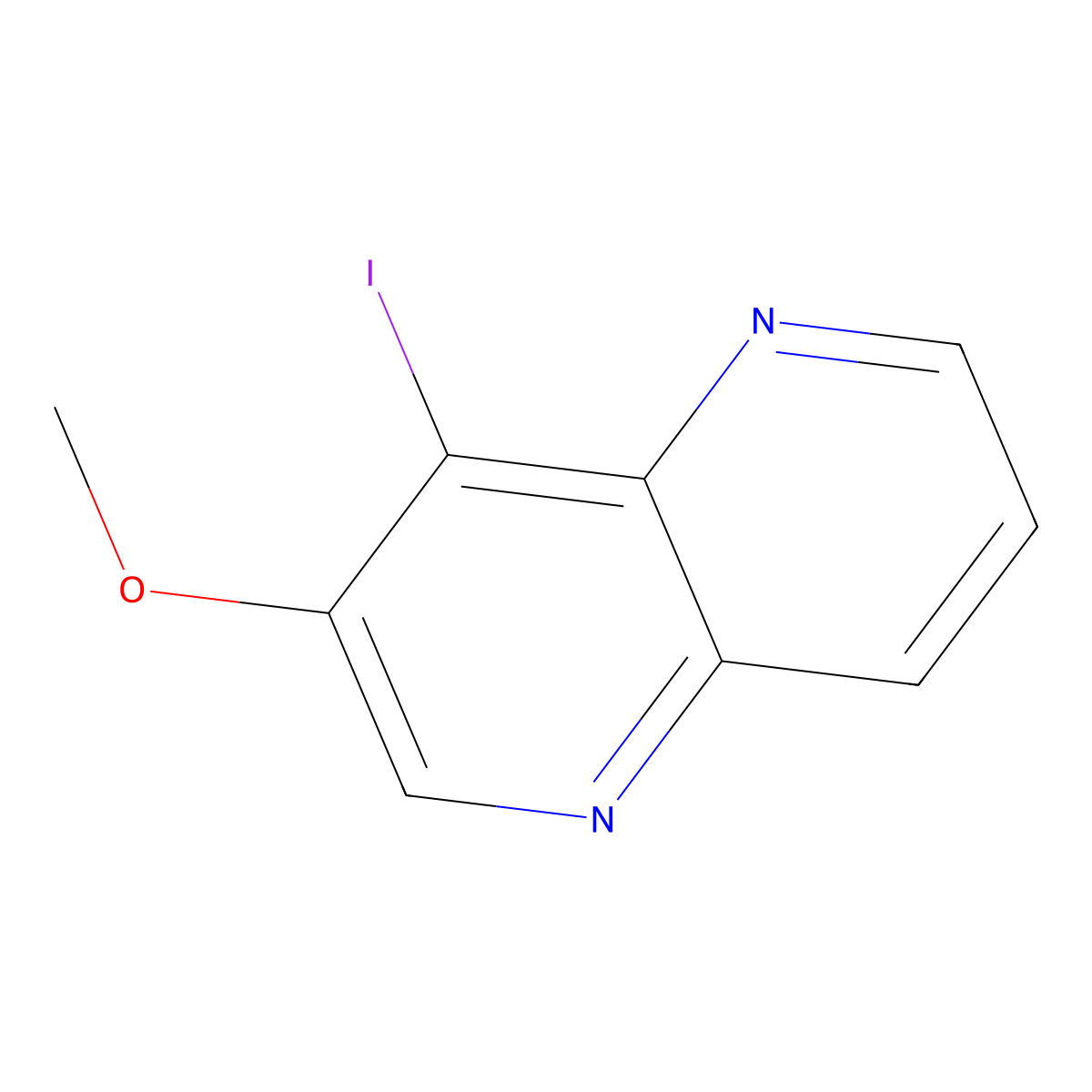 4-Iodo-3-methoxy-1,5-naphthyridine molecular structure, CAS 1261365-88-1