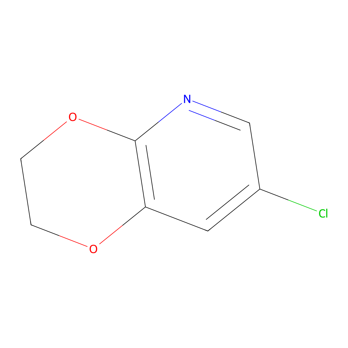 7-Chloro-2,3-dihydro-[1,4]dioxino[2,3-b]pyridine molecular structure, CAS 1261365-89-2