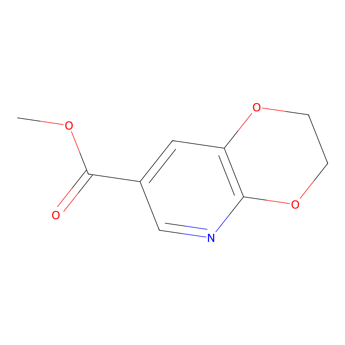 Methyl 2,3-dihydro-[1,4]dioxino[2,3-b]pyridine-7-carboxylate molecular structure, CAS 1261365-90-5