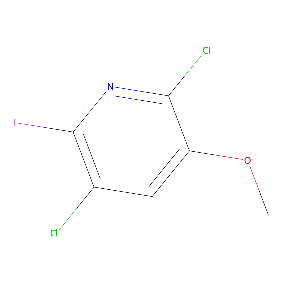 2,5-Dichloro-6-iodo-3-methoxypyridine molecular structure, CAS 1261365-95-0