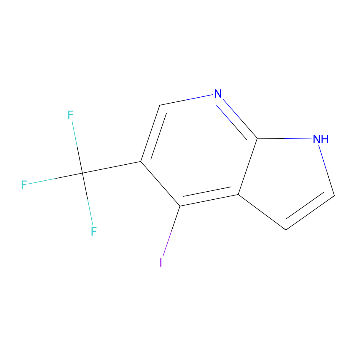 4-Iodo-5-(trifluoromethyl)-1H-pyrrolo(2,3-b)pyridine molecular structure, CAS 1261365-97-2