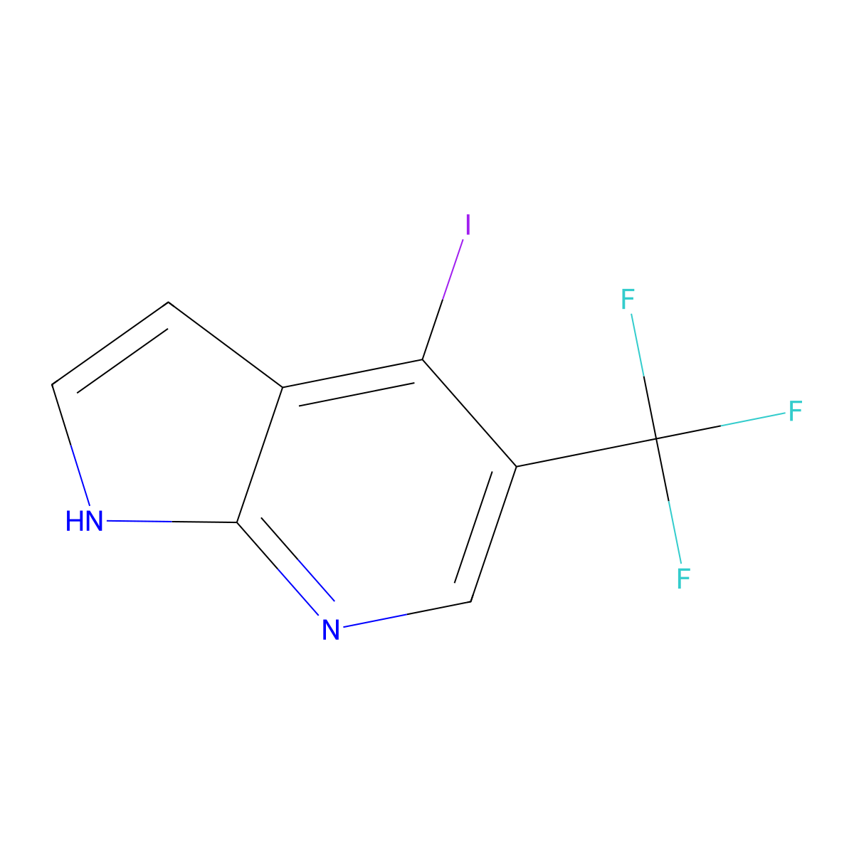 4-Iodo-5-(trifluoromethyl)-1H-pyrrolo(2,3-b)pyridine molecular structure, CAS 1261365-97-2