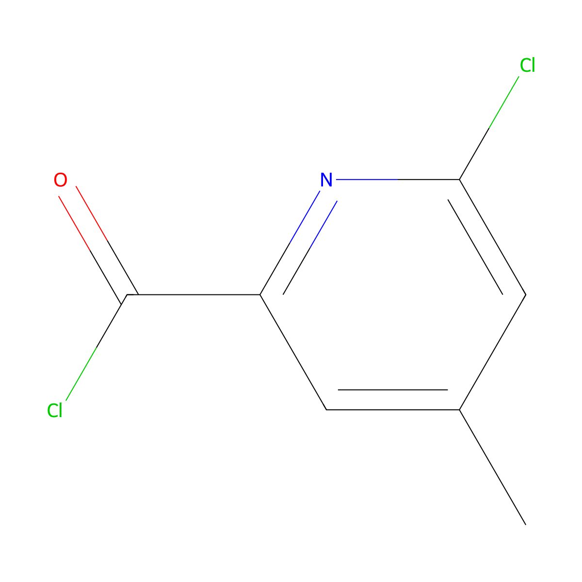 6-Chloro-4-methylpyridine-2-carbonyl chloride molecular structure, CAS 1261432-55-6