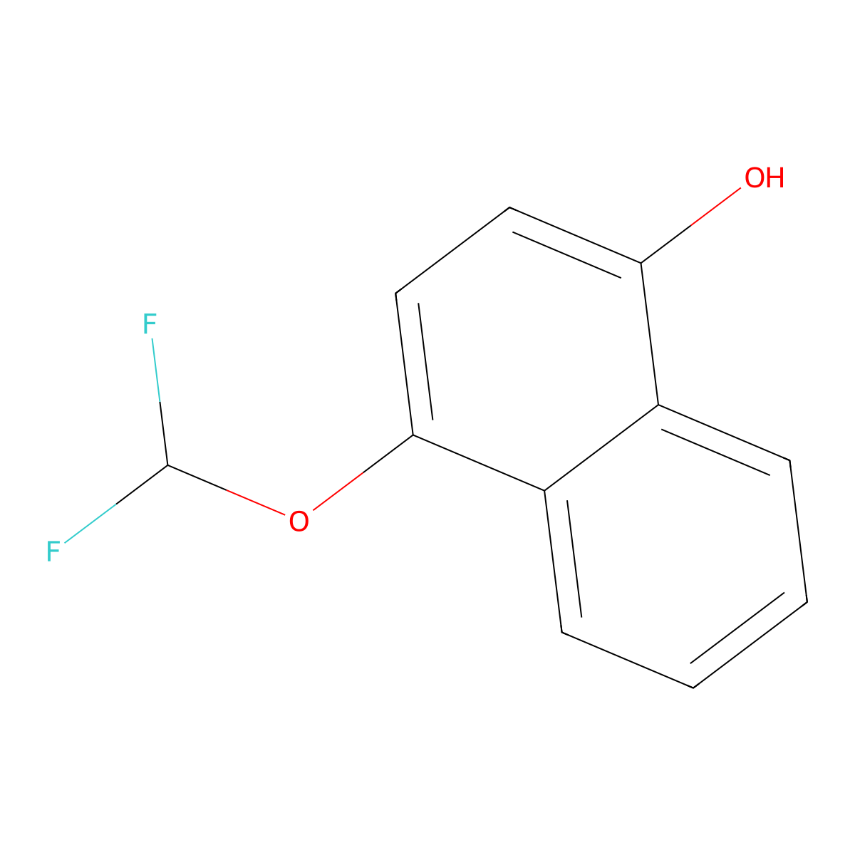 1-(Difluoromethoxy)-4-naphthol molecular structure, CAS 1261432-86-3