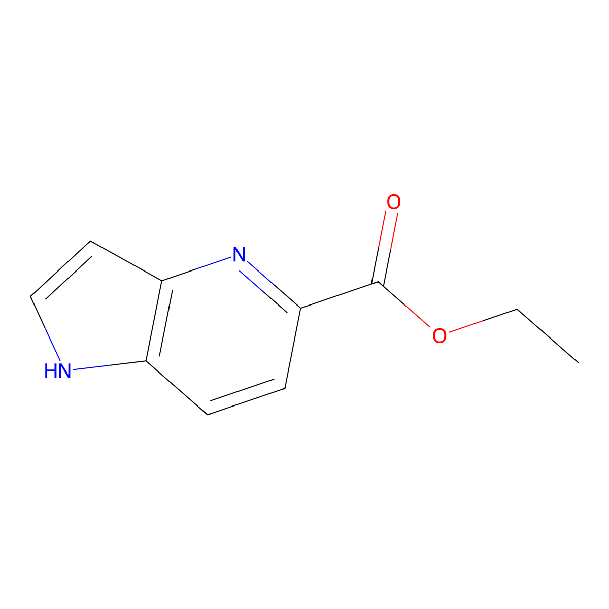 Ethyl 1H-pyrrolo[3,2-b]pyridine-5-carboxylate molecular structure, CAS 1261433-14-0