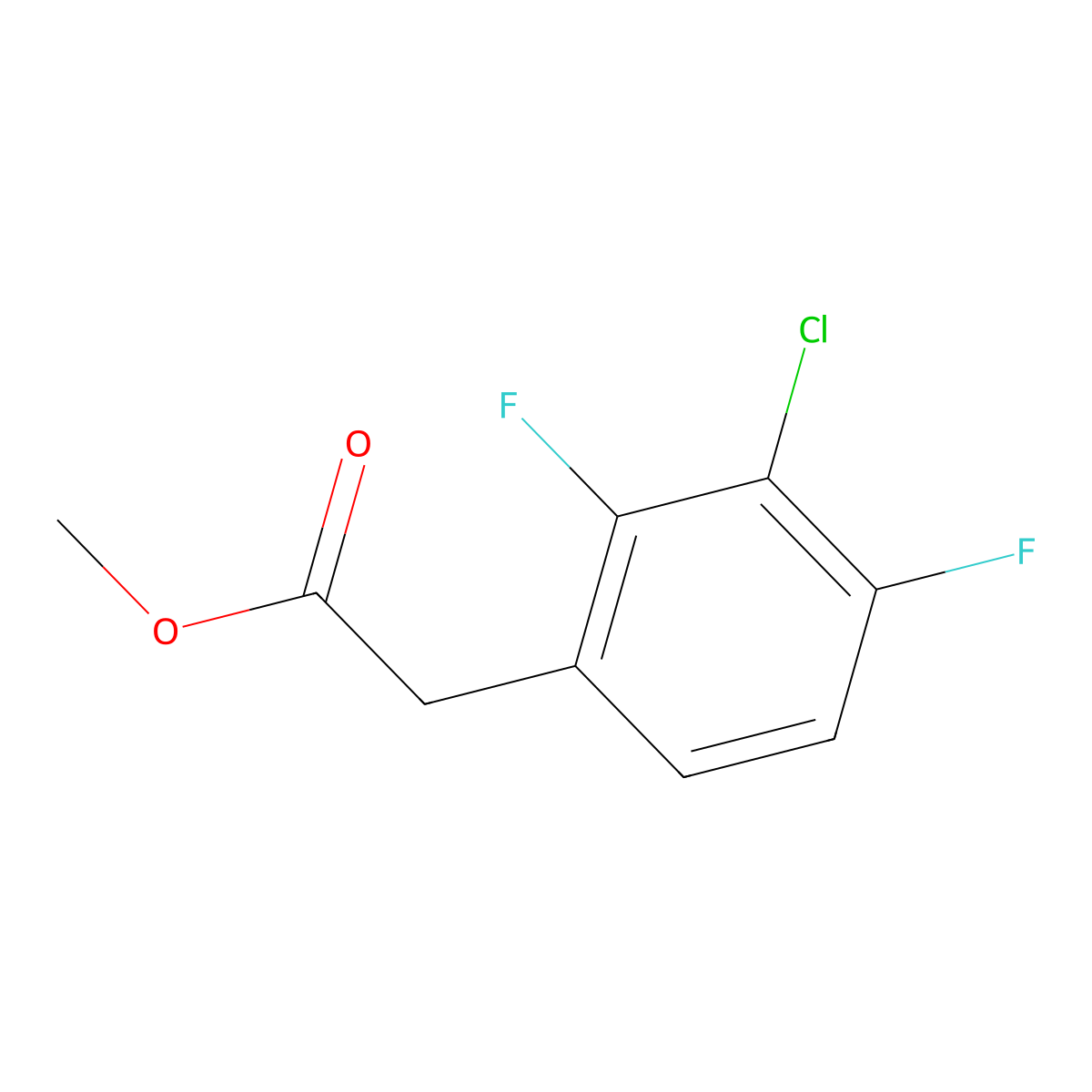Methyl 2-(3-chloro-2,4-difluorophenyl)acetate molecular structure, CAS 1261434-61-0