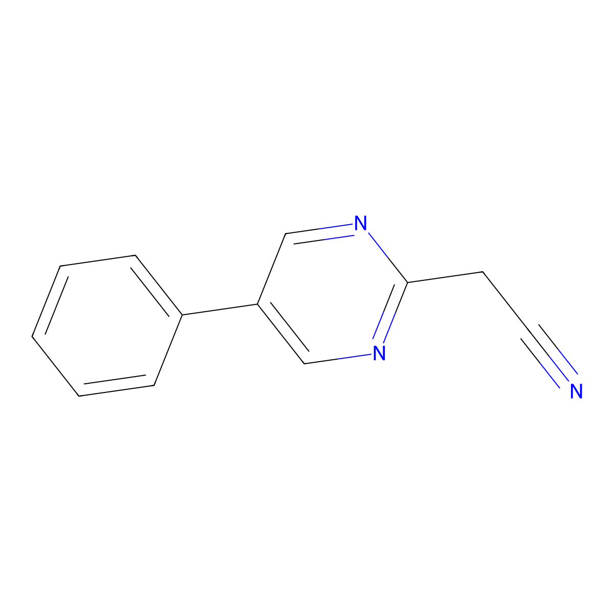 2-(5-Phenylpyrimidin-2-yl)acetonitrile molecular structure, CAS 1261436-21-8