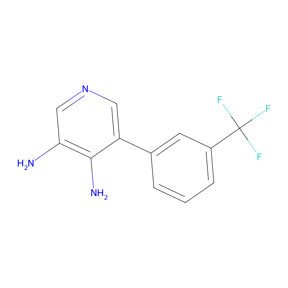 5-(3-(Trifluoromethyl)phenyl)pyridine-3,4-diamine molecular structure, CAS 1261436-88-7