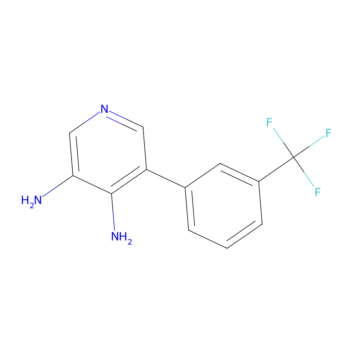5-(3-(Trifluoromethyl)phenyl)pyridine-3,4-diamine molecular structure, CAS 1261436-88-7