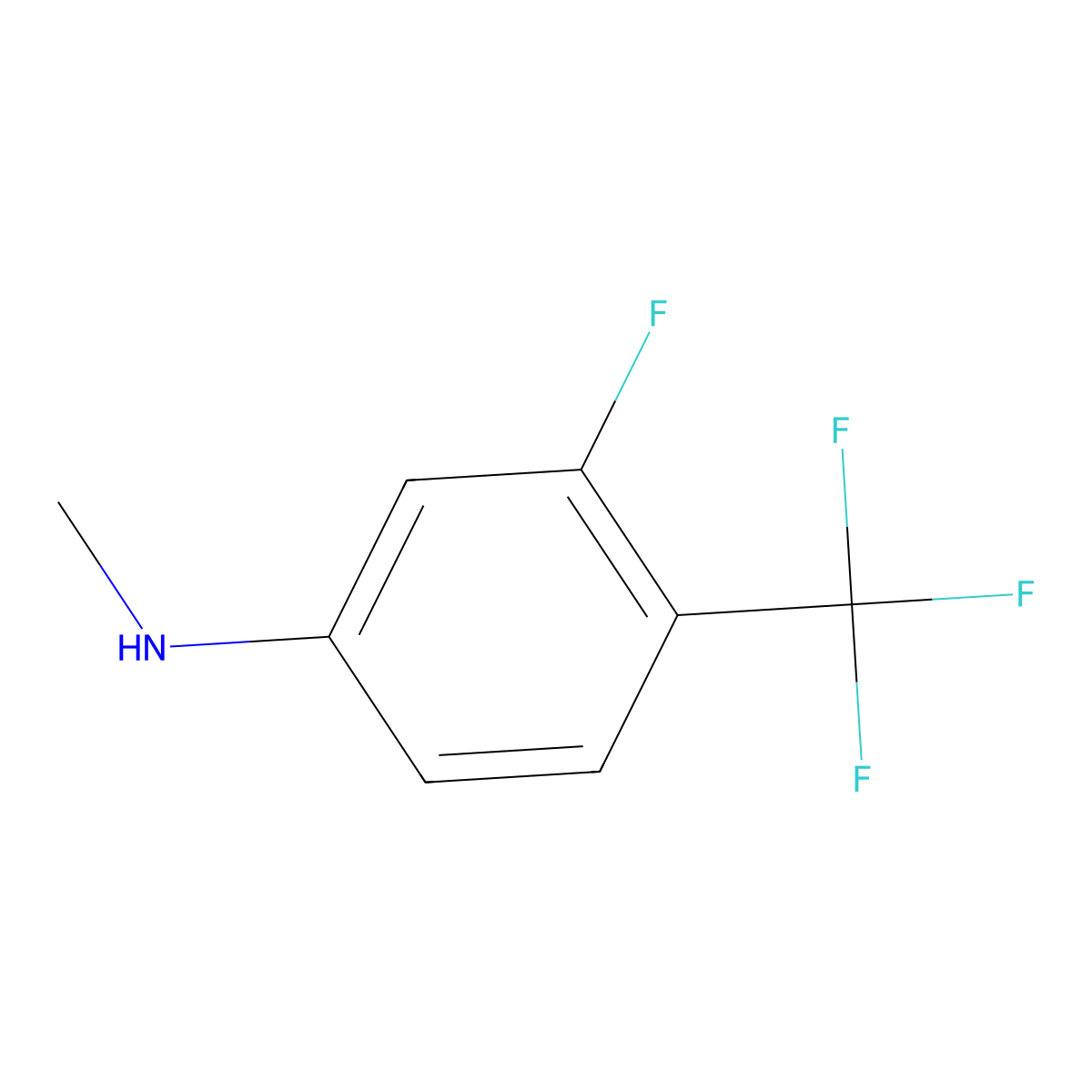 3-fluoro-N-methyl-4-(trifluoromethyl)aniline molecular structure, CAS 1261437-35-7