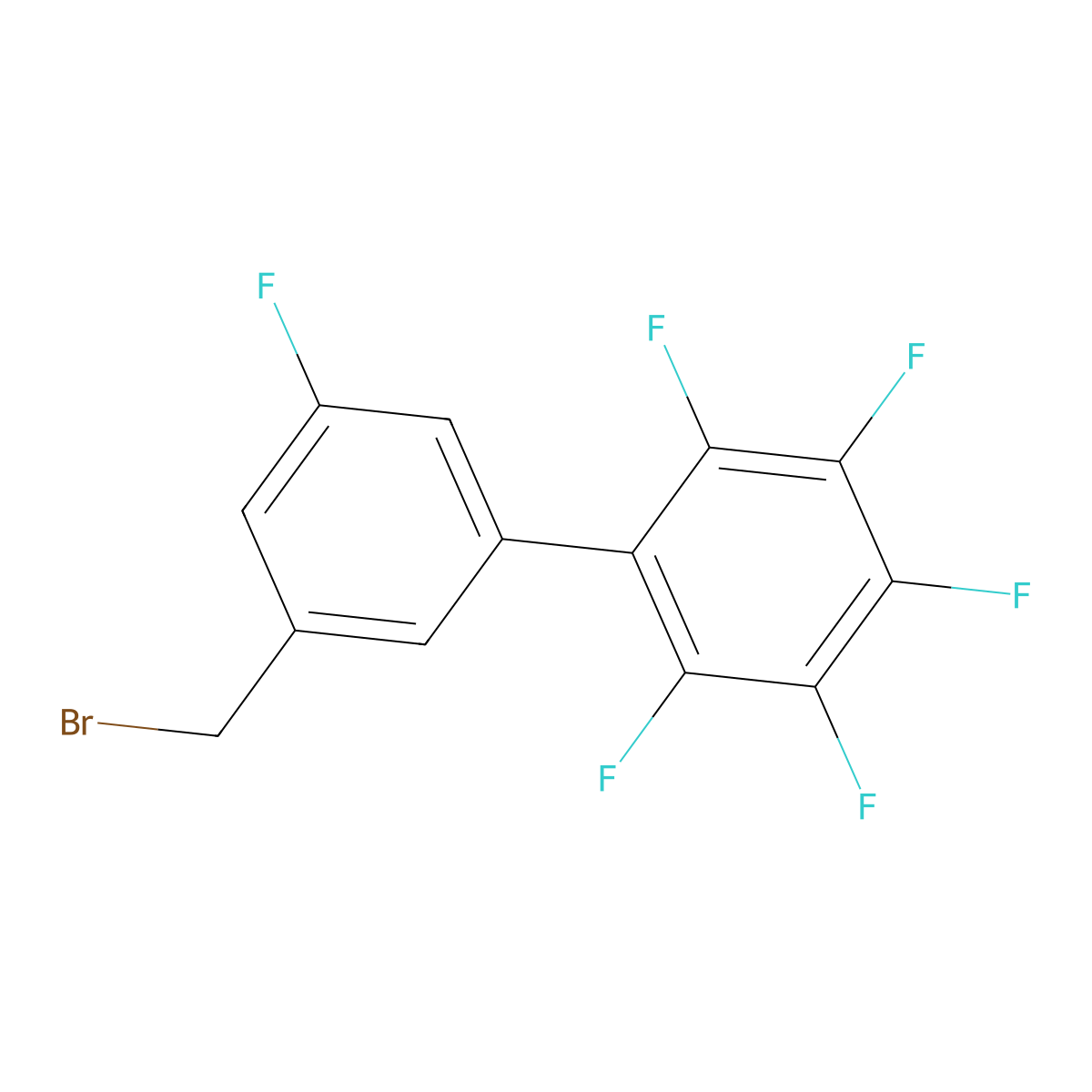 1-(3-(Bromomethyl)-5-fluorophenyl)-2,3,4,5,6-pentafluorobenzene molecular structure, CAS 1261437-75-5