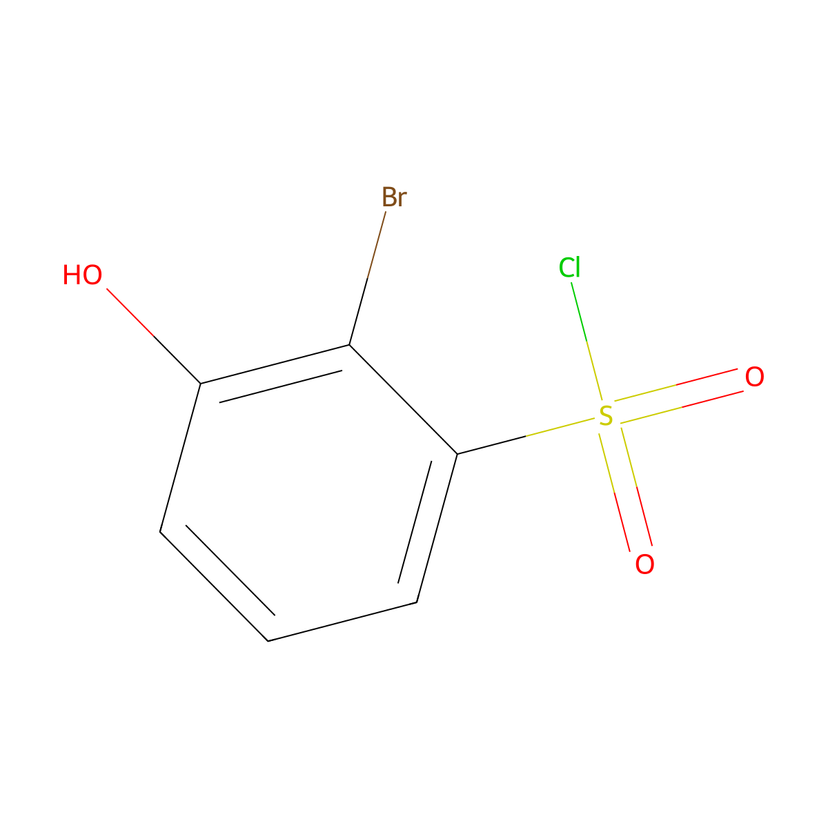 2-Bromo-3-hydroxybenzene-1-sulfonyl chloride molecular structure, CAS 1261438-45-2