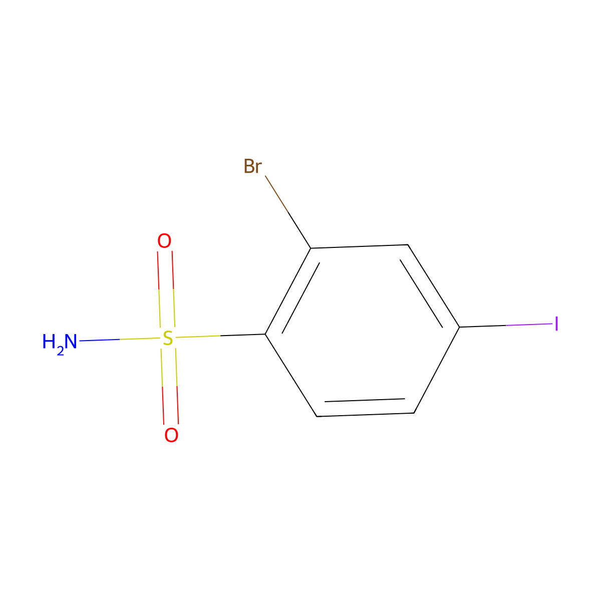 2-Bromo-4-iodobenzene-1-sulfonamide molecular structure, CAS 1261438-65-6