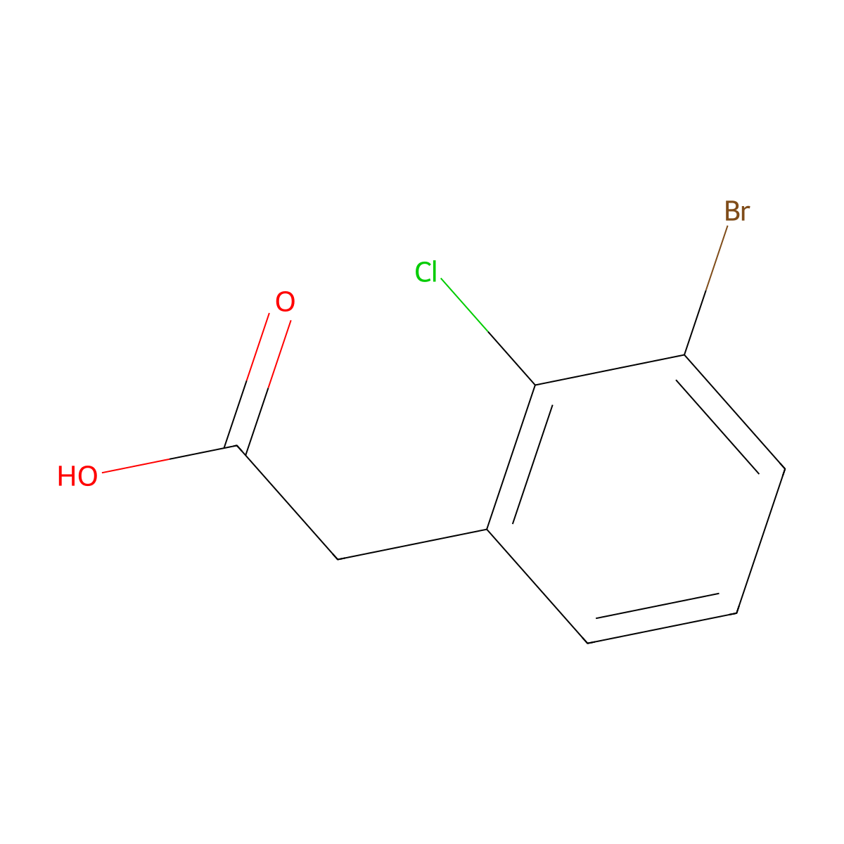 2-(3-Bromo-2-chlorophenyl)acetic acid molecular structure, CAS 1261438-67-8