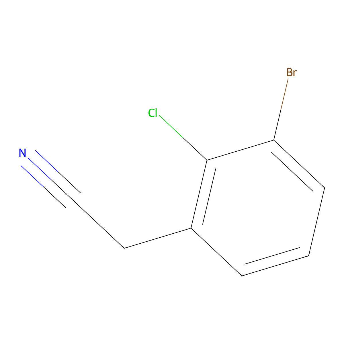Benzeneacetonitrile, 3-bromo-2-chloro- molecular structure, CAS 1261438-68-9