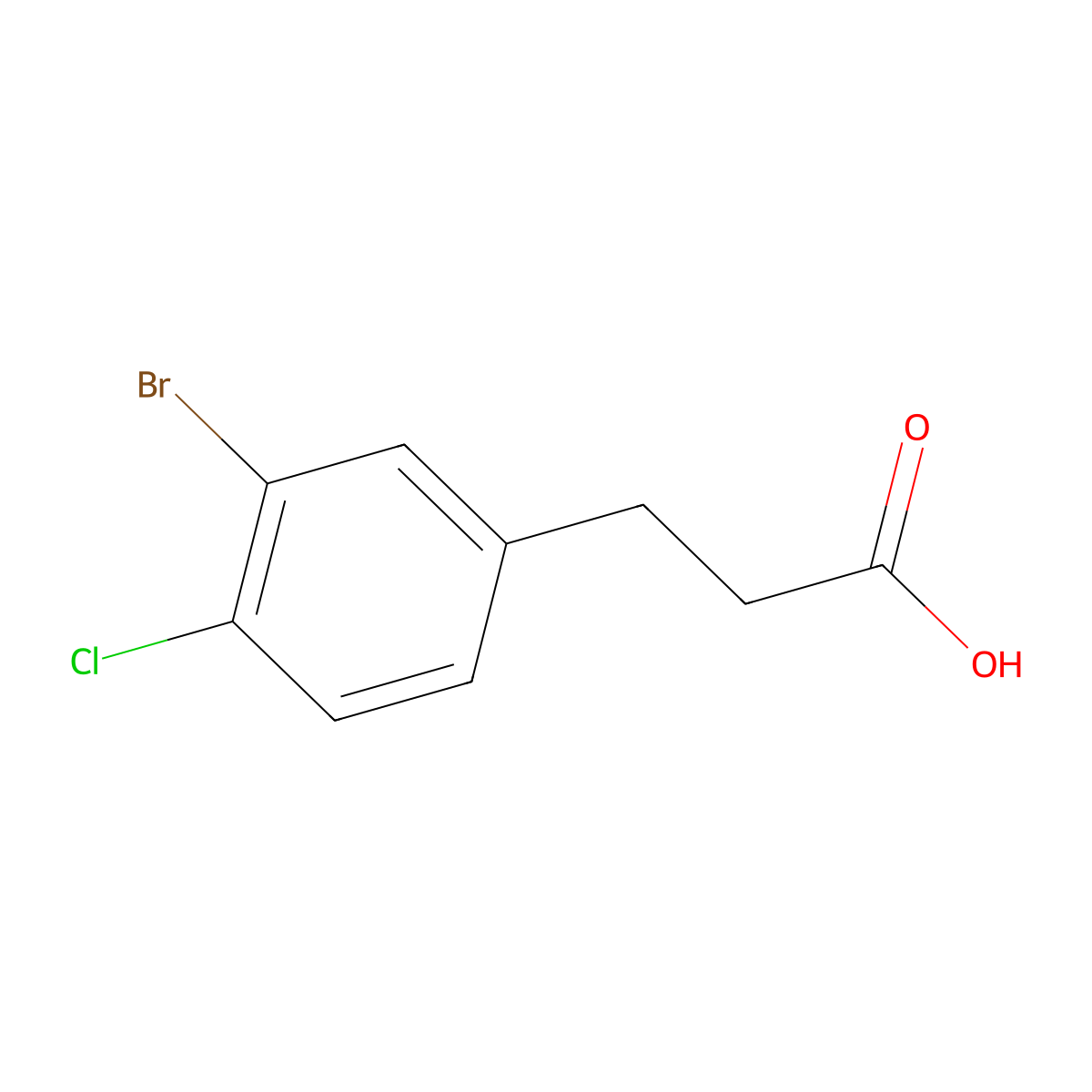 3-(3-Bromo-4-chlorophenyl)propanoic acid molecular structure, CAS 1261438-75-8