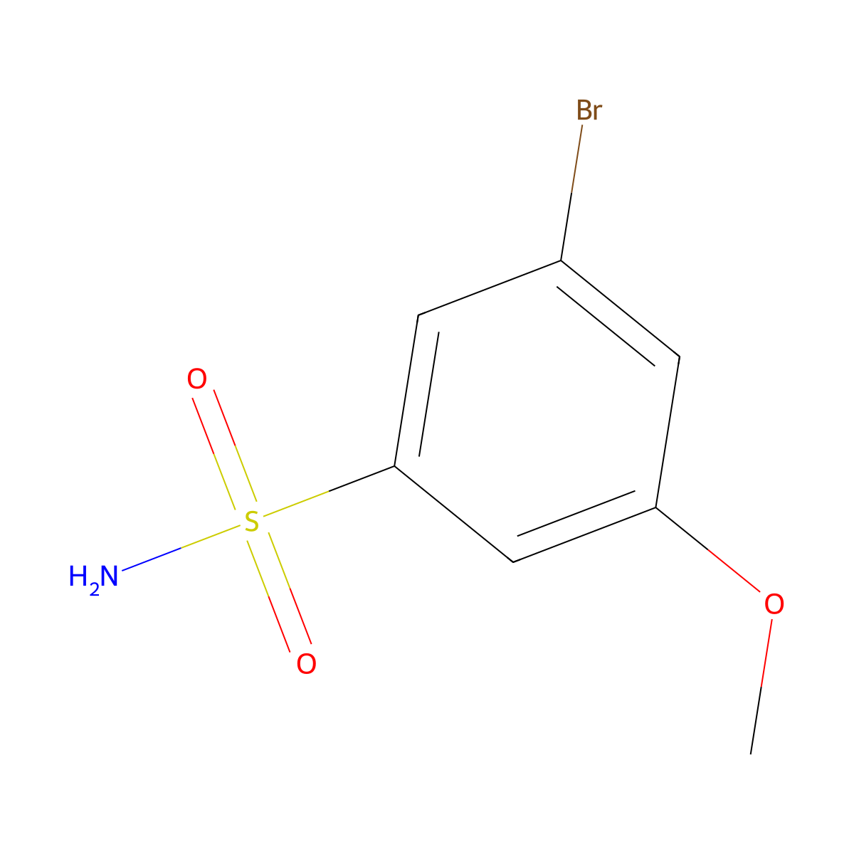 3-Bromo-5-methoxybenzene-1-sulfonamide molecular structure, CAS 1261438-84-9