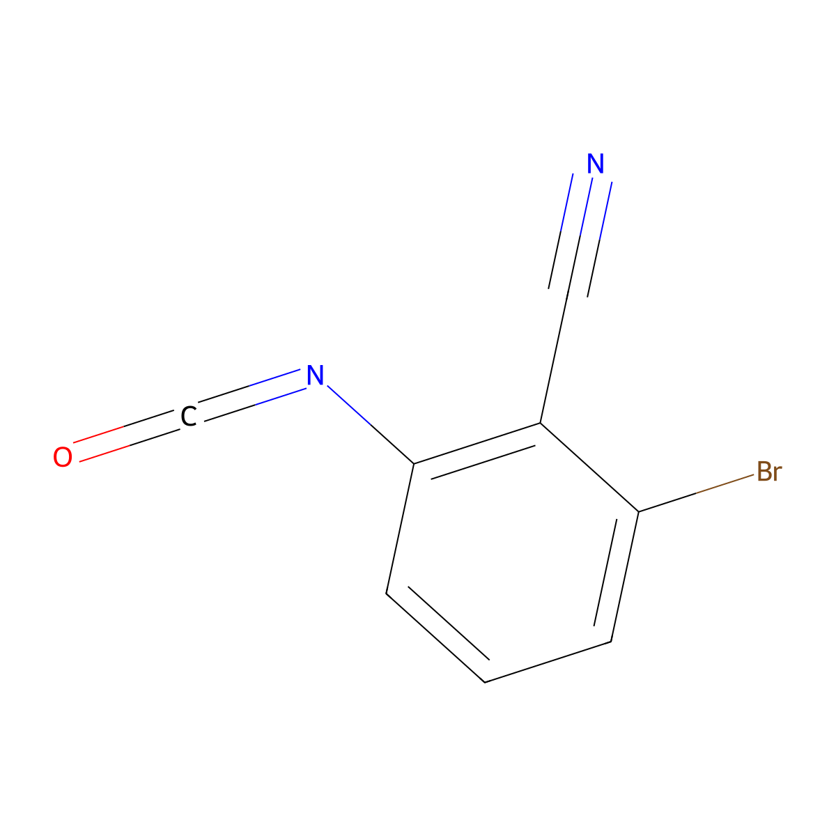 2-Bromo-6-isocyanatobenzonitrile molecular structure, CAS 1261438-91-8