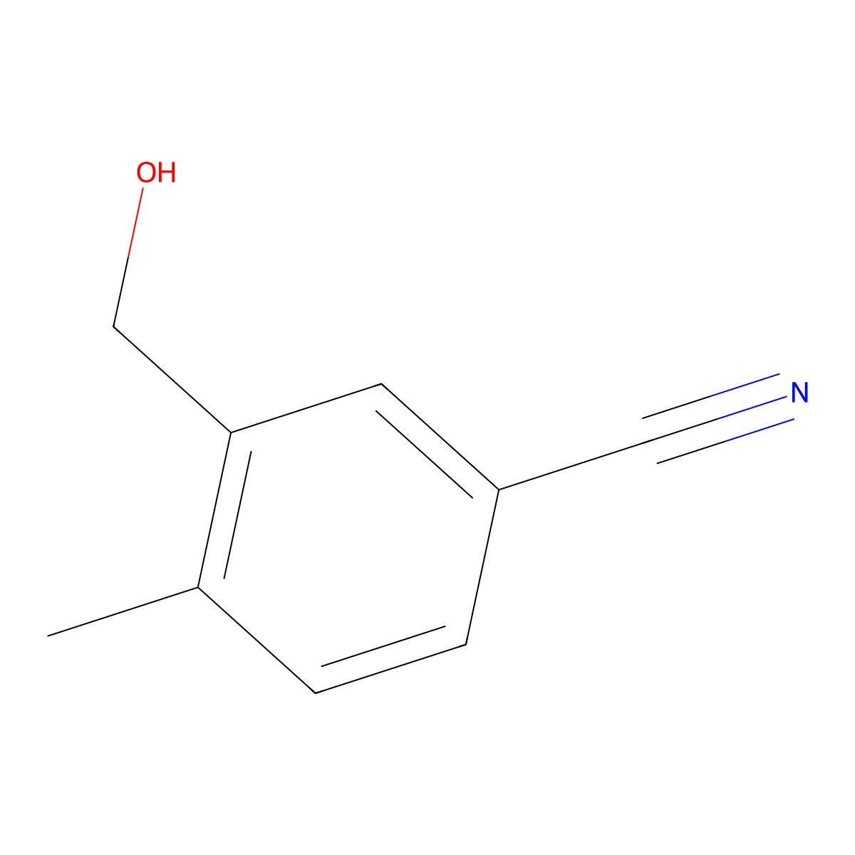 3-(Hydroxymethyl)-4-methylbenzonitrile molecular structure, CAS 1261439-18-2