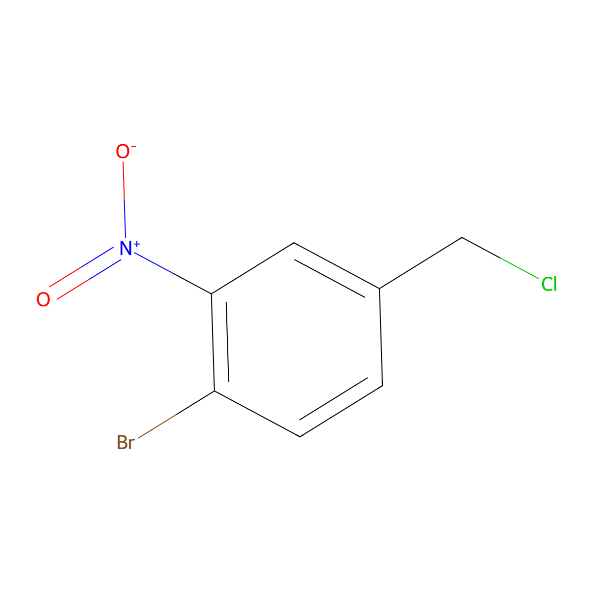 1-Bromo-4-(chloromethyl)-2-nitrobenzene molecular structure, CAS 1261439-35-3