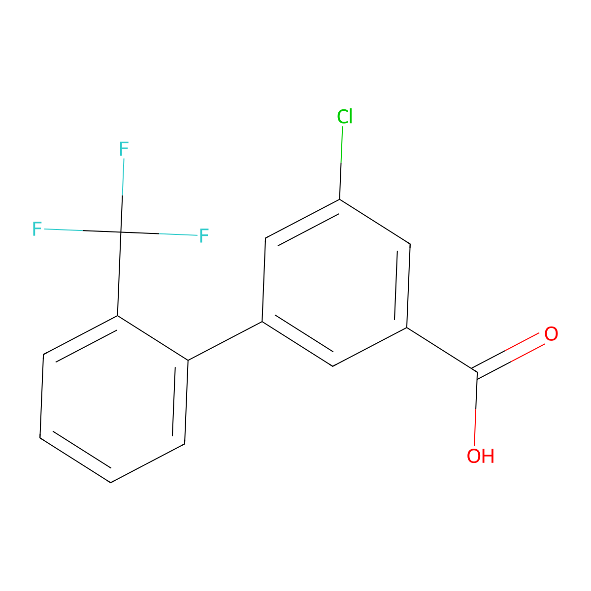 5-Chloro-2'-(trifluoromethyl)-[1,1'-biphenyl]-3-carboxylic acid molecular structure, CAS 1261439-83-1